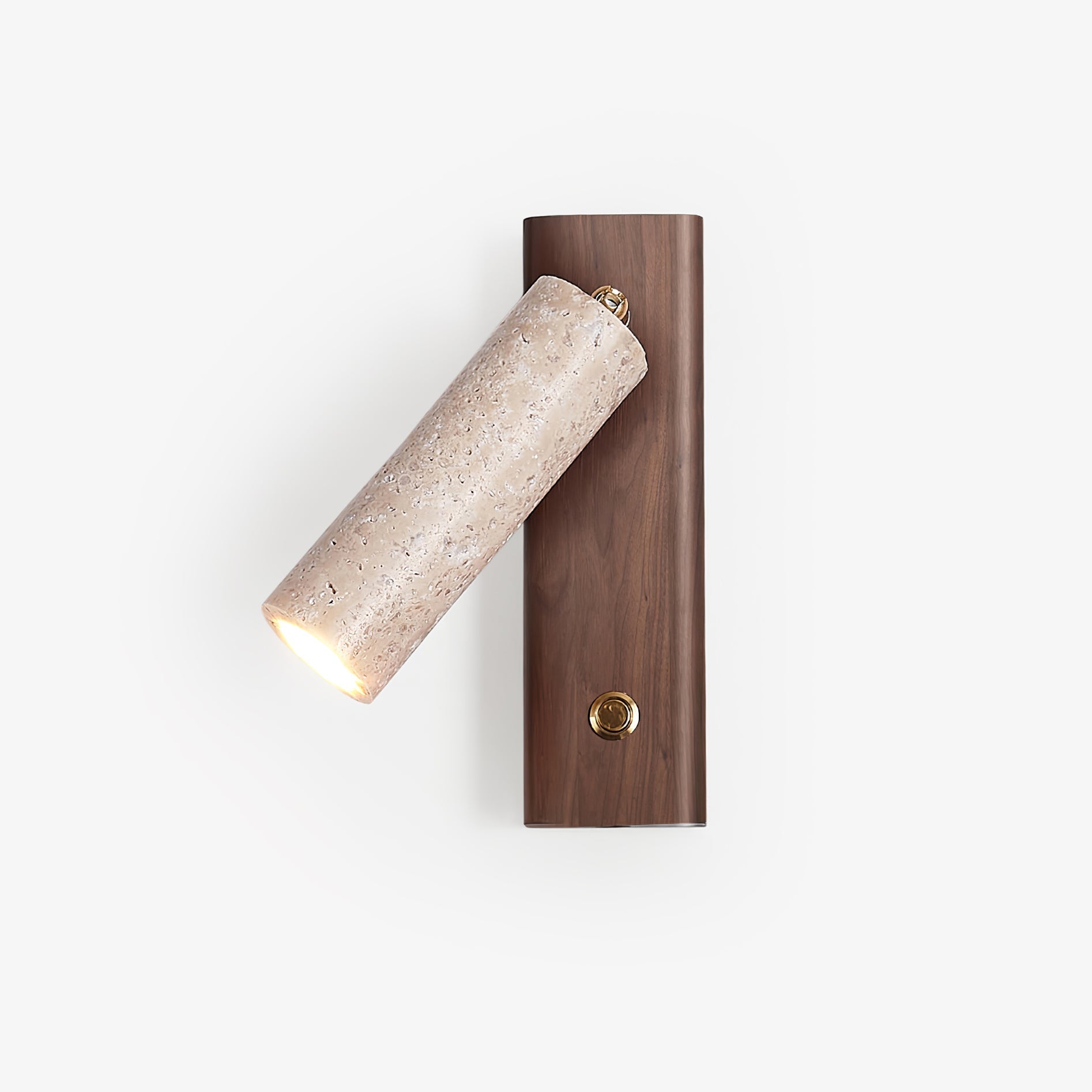 Ornoria Cylindrical Travertine Wall Light SpotLight - Neutralighting