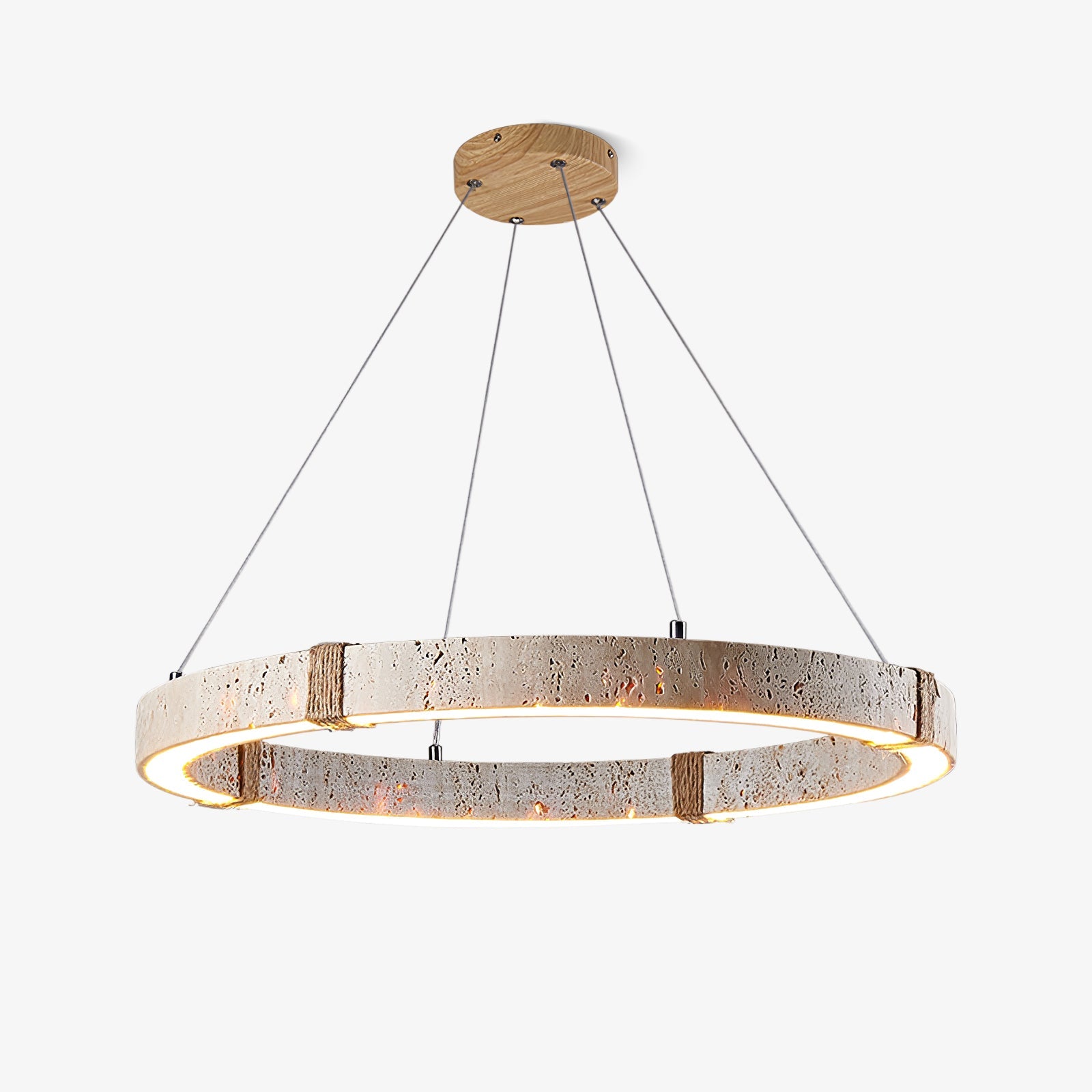 Lumae Travertin-Ring-Pendelleuchte