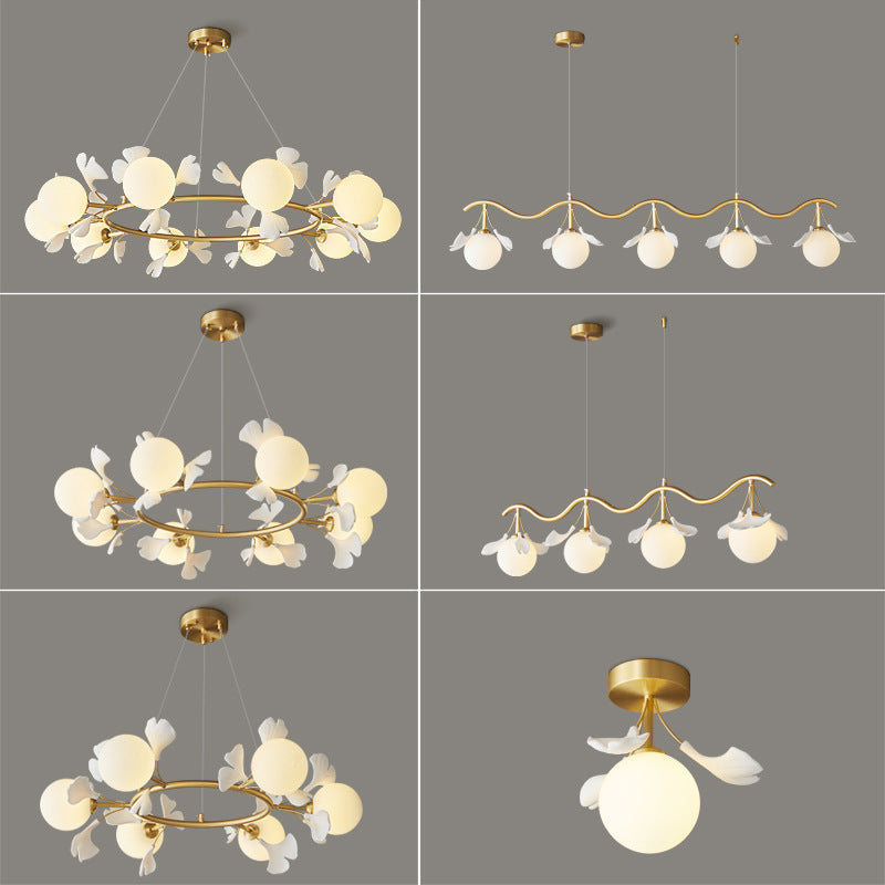 Olivia Luxus Minimalistisch Kronleuchter Kreative Blatt Glas Wohnzimmer