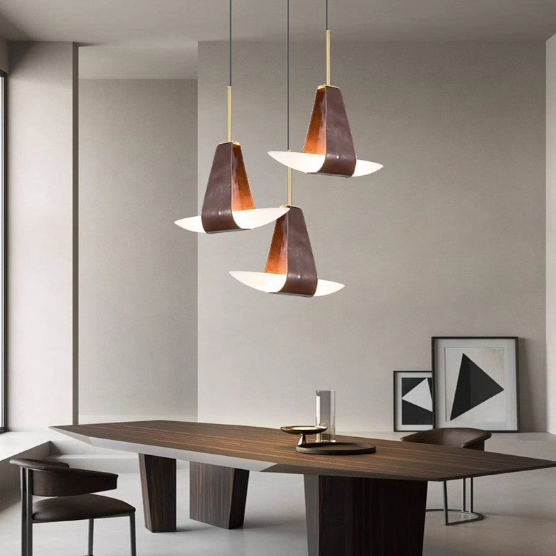 Valentina Industriell Pendelleuchte Rot Glas Metall Wohnzimmer