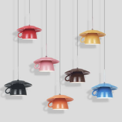 Valentina Moderne bunte LED-Pendelleuchte aus Keramik Tassenform
