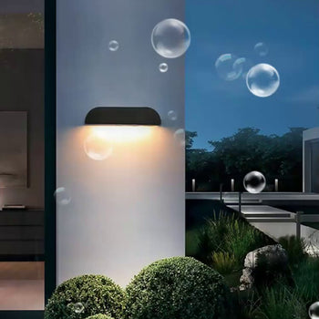 Ray Minimalistisch Bogen LED Außenwandleuchte Schwarz/Weiß Flur/Garten Metall