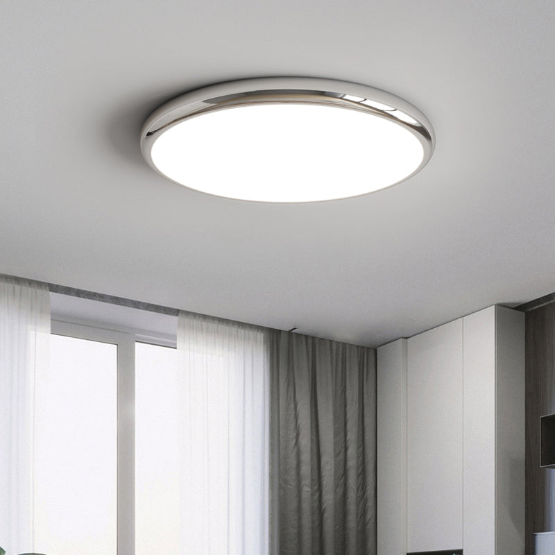 Muto Retro Rund LED Deckenleuchte Weiß Metall Schlaf Wohnzimmer