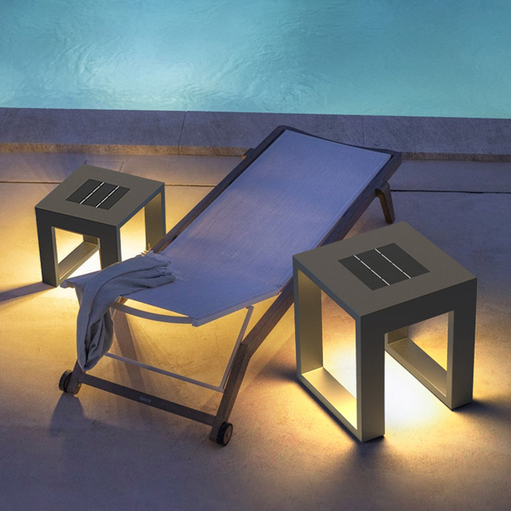 Ray Modern Rechteckig LED Außenleuchte Solar Schwarz Garten Metall Acryl Hohle Höhe 40/50/60CM