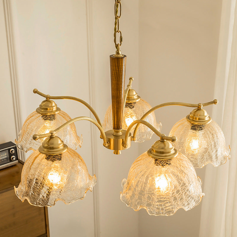 Arisha Retro LED Metall/Holz Kronleuchter Wohnzimmer/Schlafzimmer