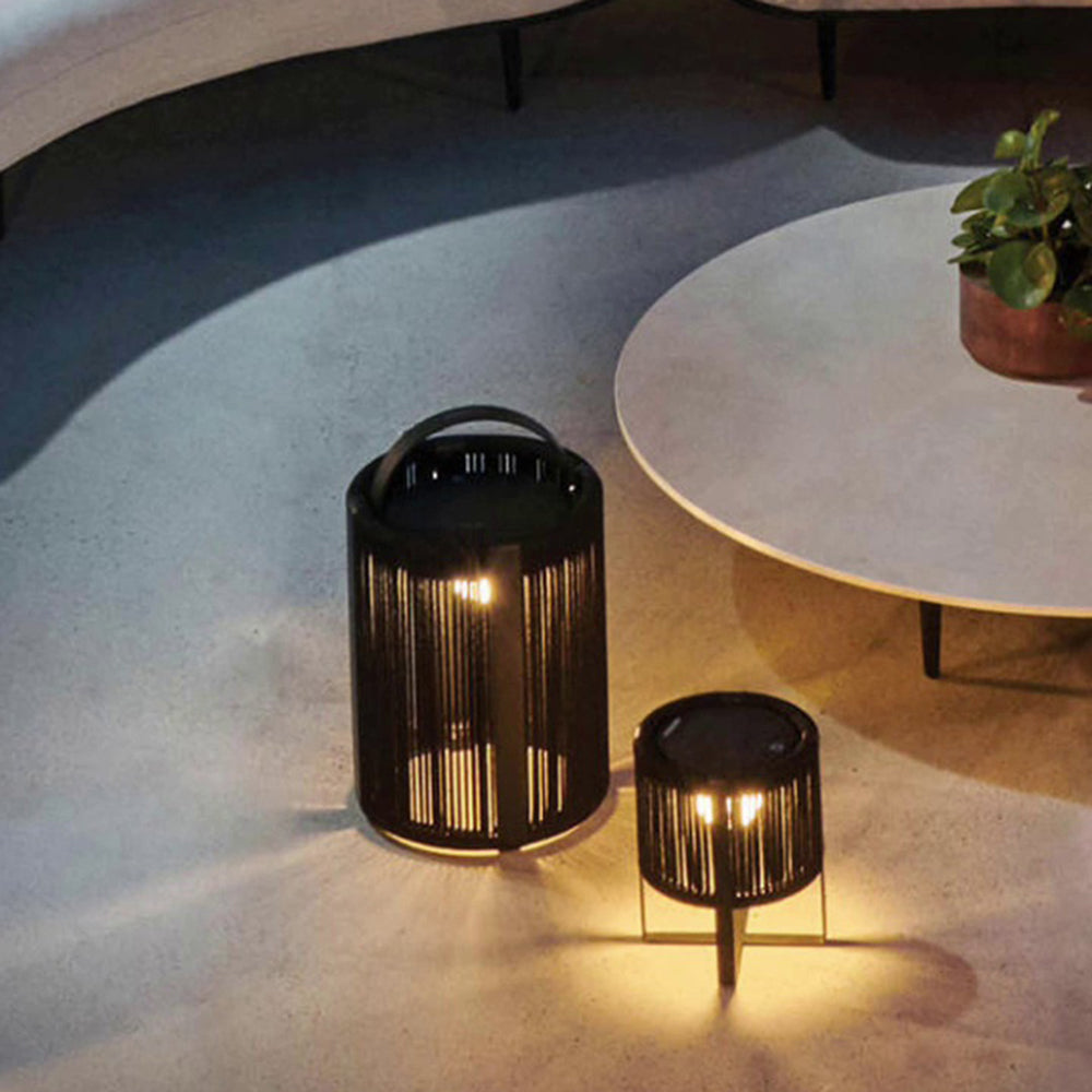 Ray Minimalistische LED Stehleuchte Schwarz Garten/Flur Metall Fiber