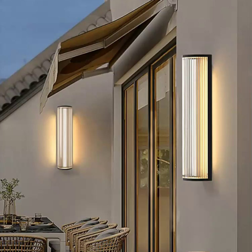 Ray Halbzylinder LED Solar Außenwandleuchte Metall Acryl Garten Terrasse