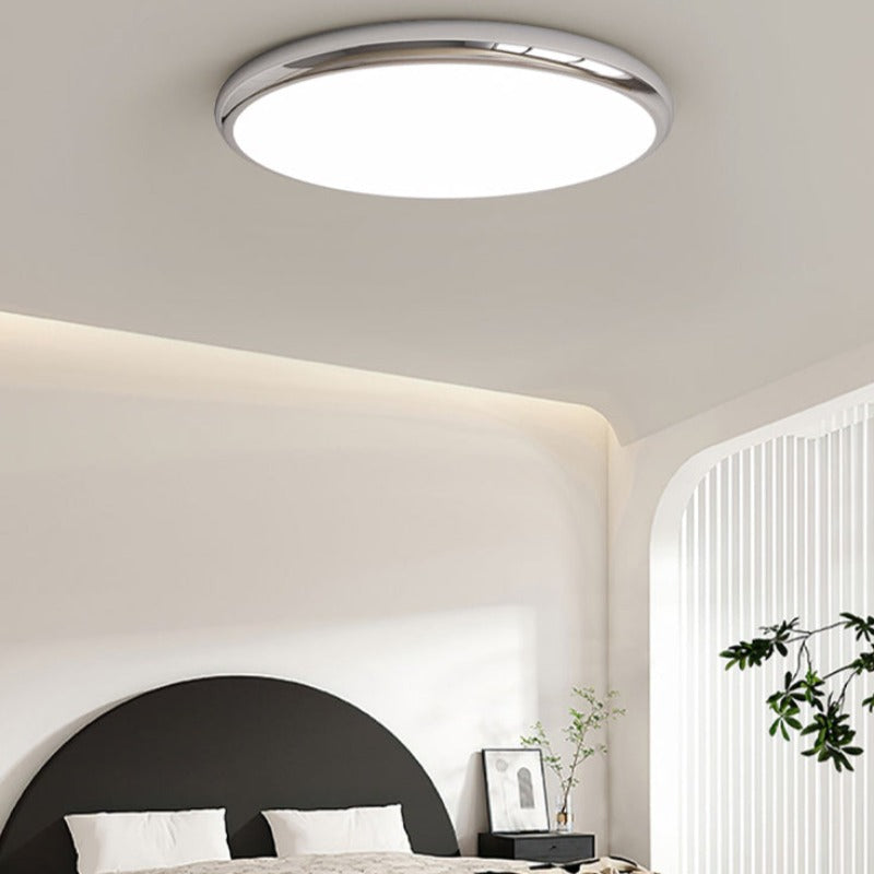Muto Retro Rund LED Deckenleuchte Weiß Metall Schlaf Wohnzimmer