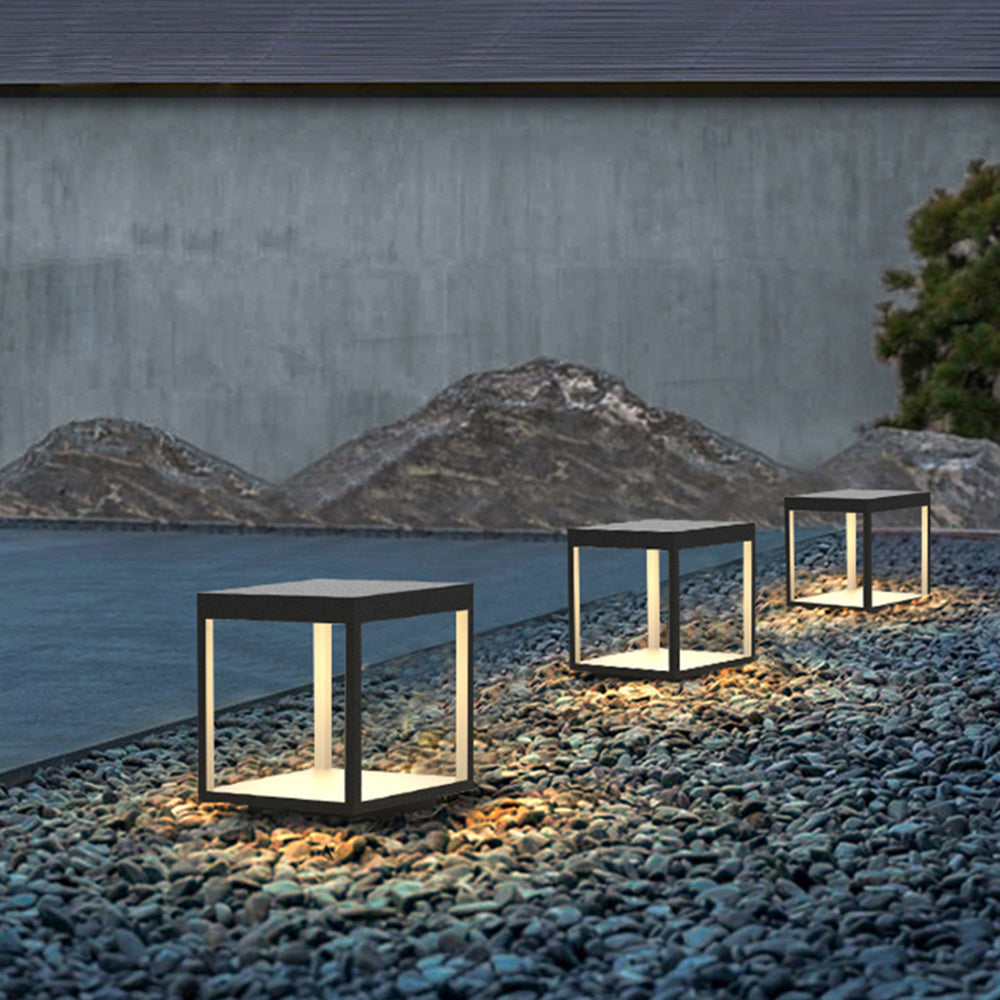 Ray Minimalistisch Außenstehleuchte Solar Schwarz Garten Metall