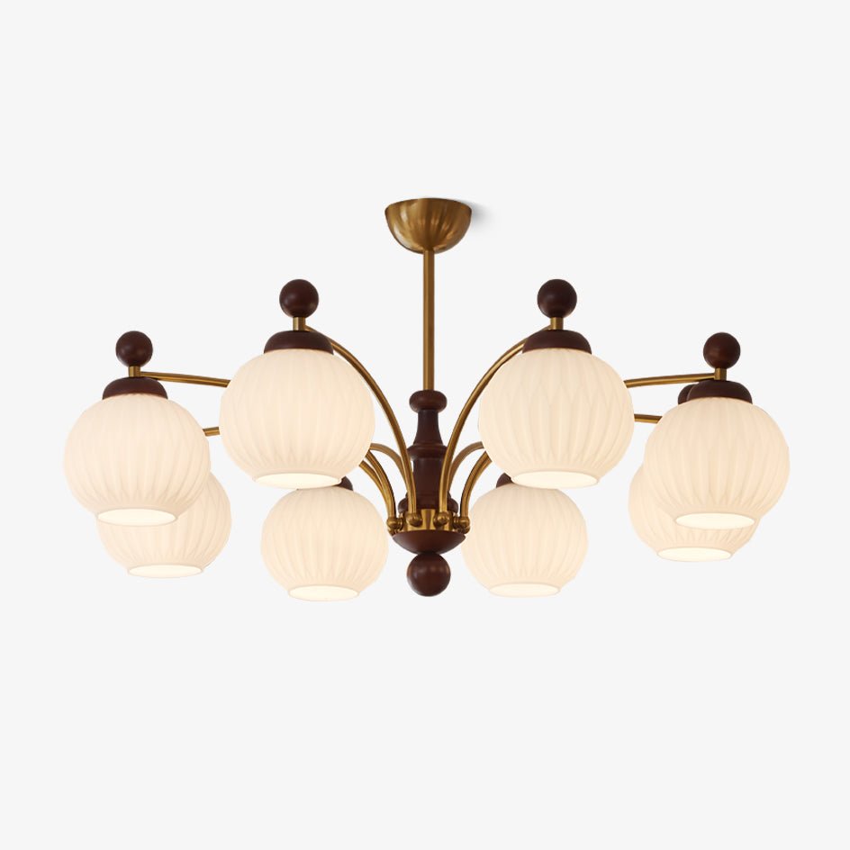 Vedoror Traditioneller Klassischer Kugel Holz Glas Kronleuchter-Letslighting
