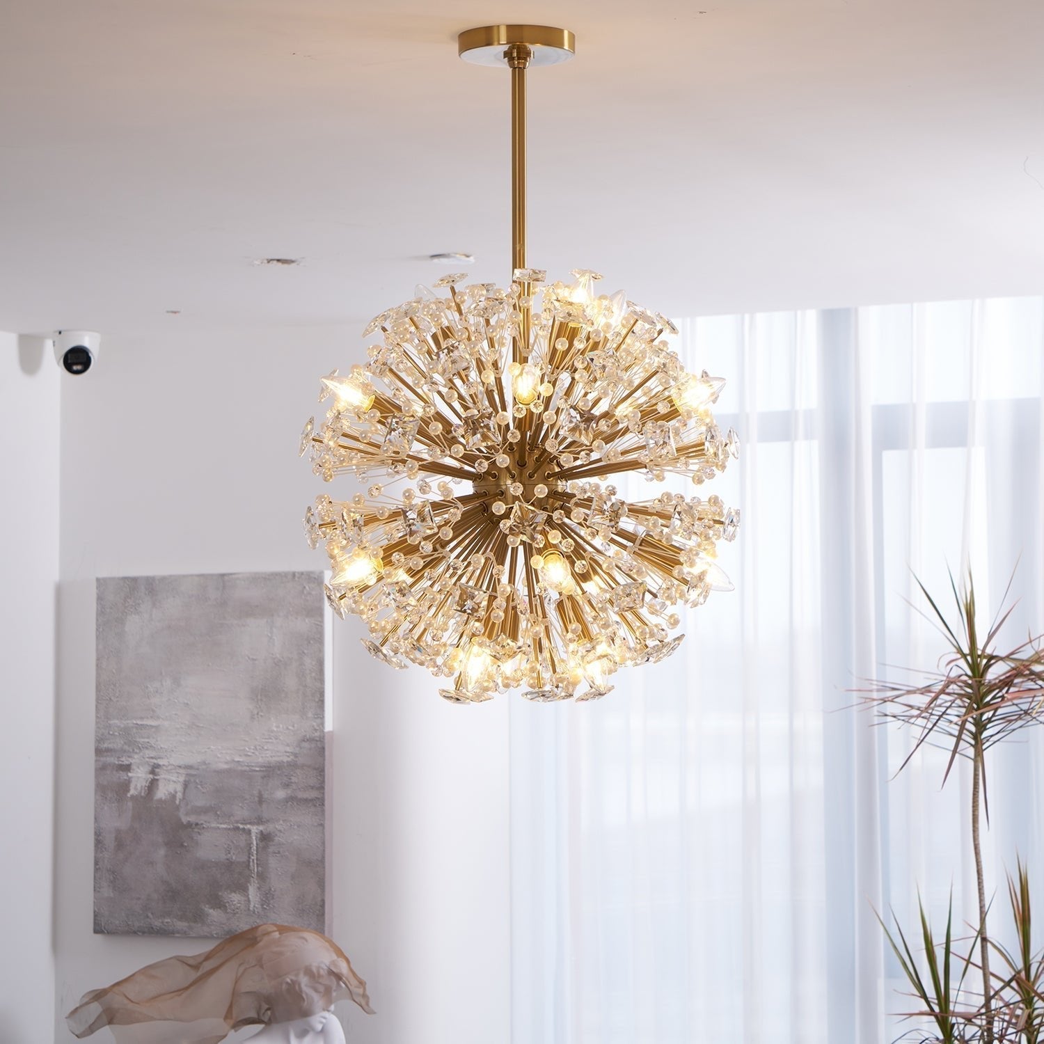 Aurora Chandelier Dickinson Gold Crystal Starburst - Neutralighting