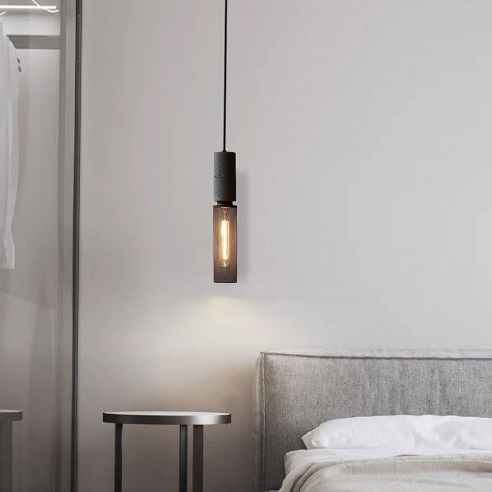 Arisha LED Design Pendelleuchte Wohnzimmer Industrial, Schwarz, Cement Metall