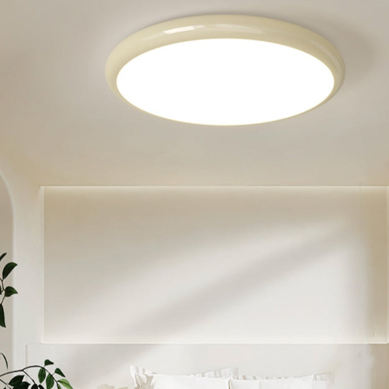 Muto Retro Rund LED Deckenleuchte Weiß Metall Schlaf Wohnzimmer