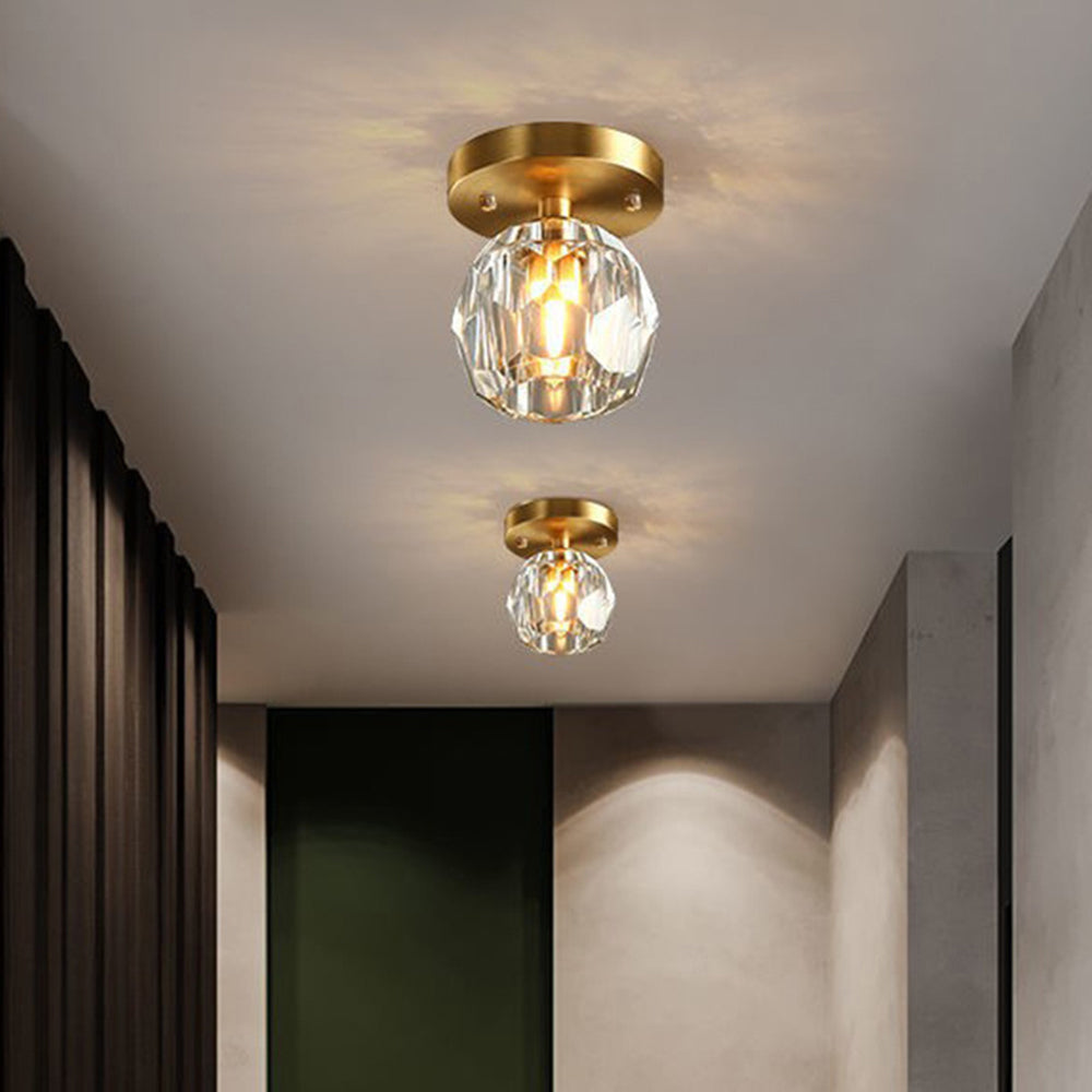 Kristy Modern LED Deckenleuchte Gold Schlaf/Wohnzimmer Flur Kupfer Kristall S/L