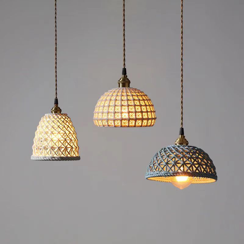 Valentina Moderne LED Pendelleuchte Metall Blau Weiß Schlafzimmer/Küche