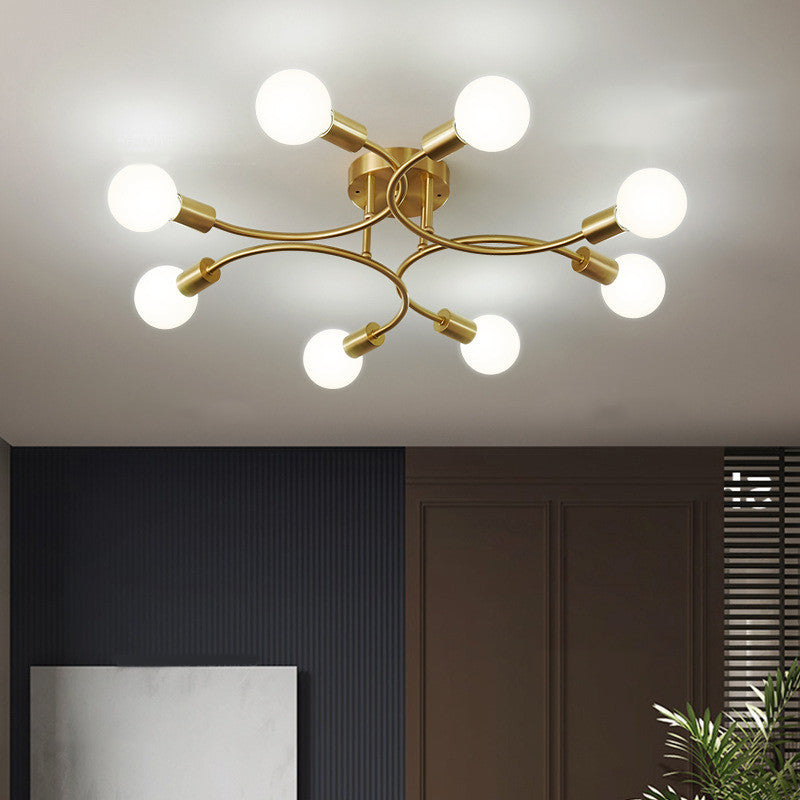 Valentina Modern LED Deckenleuchte Gold, Wohnzimmer, Metall