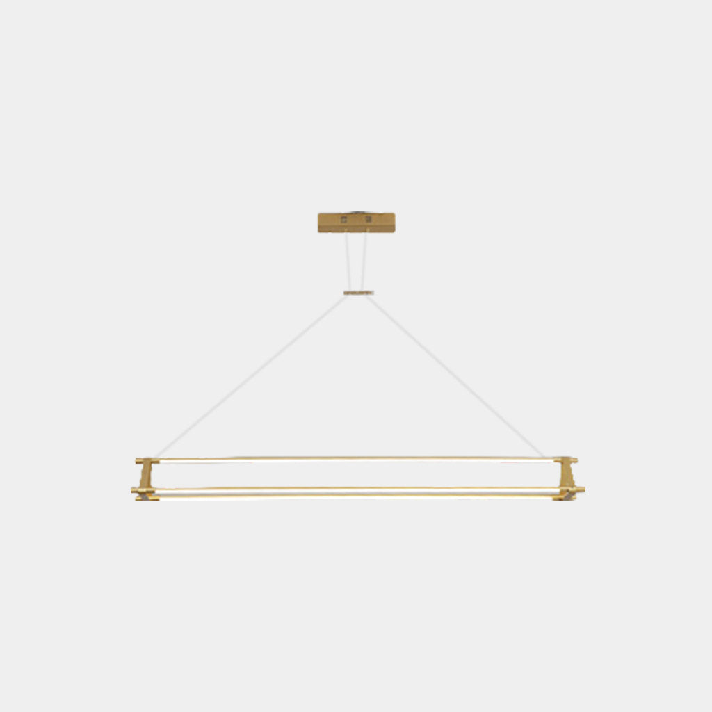 Moderne goldene Pendelleuchte mit langer LED-Stange