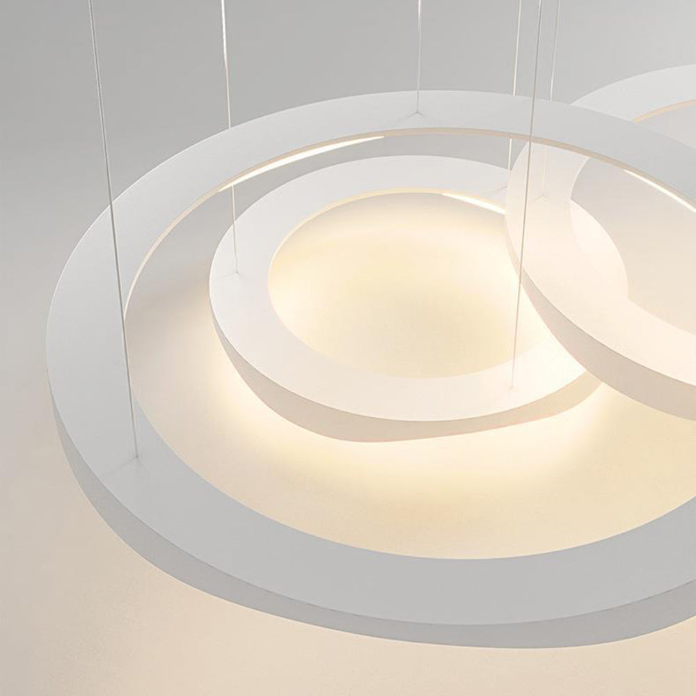 Arisha Modern LED Pendelleuchte Ring Esstisch, Schwarz/Weiß, Metall Acryl