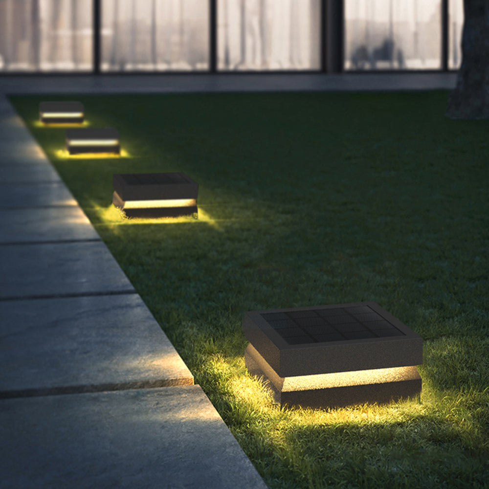 Ray Modern LED Außensokelleuchte Schwarz Garten/Balkon Solar