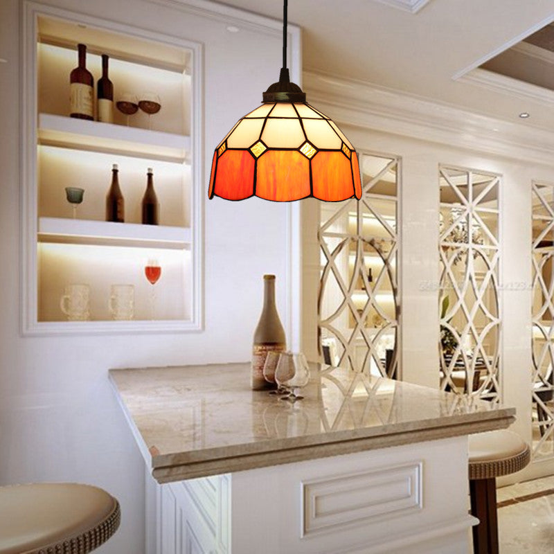 Arisha Kuppel Schatten Europäische Pendelleuchte Buntglas Wohnzimmer