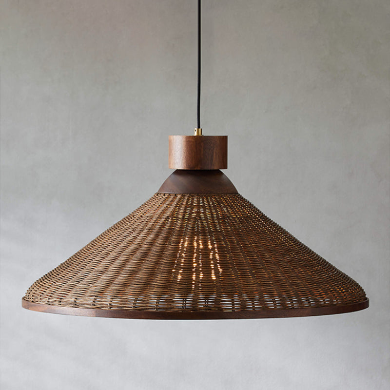 Silva Retro Design LED Pendelleuchte Rattan Wohnzimmel/Esstisch