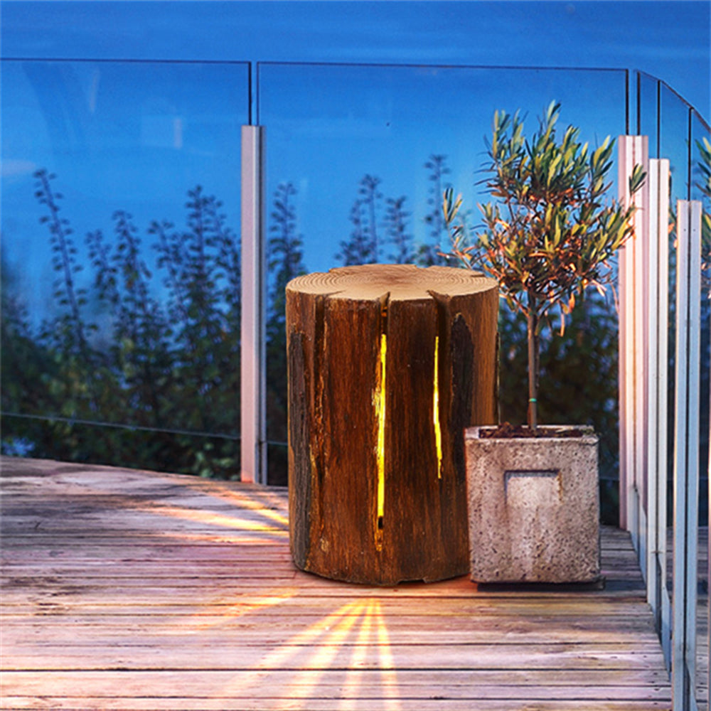 Ray Natürliche Säule Holz LED Stehleuchte Tisch 3 Größe Harz Außen