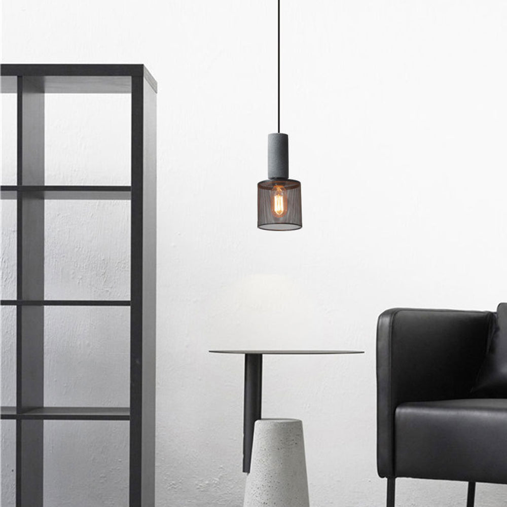 Arisha LED Design Pendelleuchte Wohnzimmer Industrial, Schwarz, Cement Metall