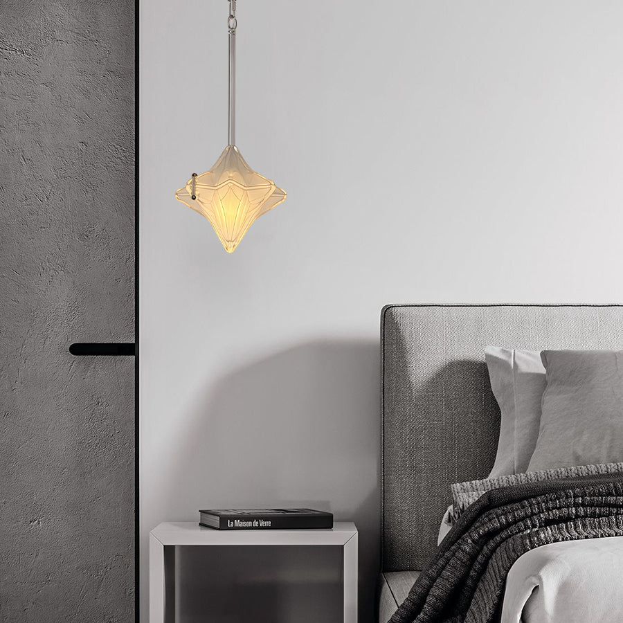 Art Deco Astris Elara Stern Pendelleuchte, Detailansicht