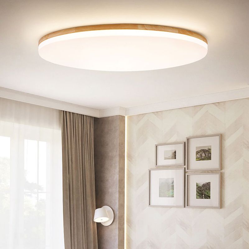 Muto Deckenleuchte Holz Schale, Weiß, Modern LEDWohnzimmer/Schlafzimmer