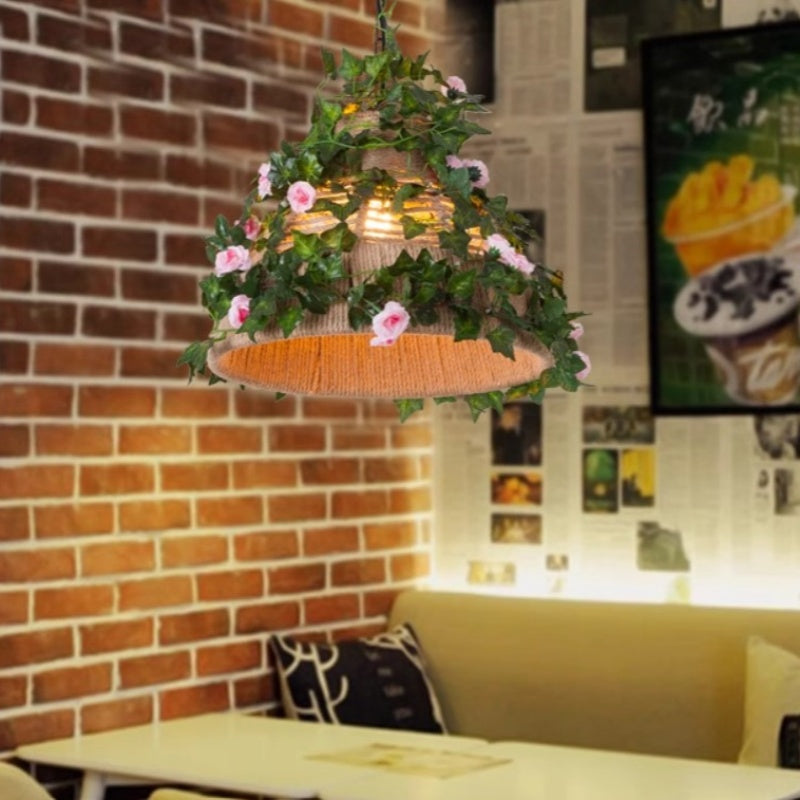 Valentina Retro LED Pendelleuchte Rattan Restaurant Schlafzimmer