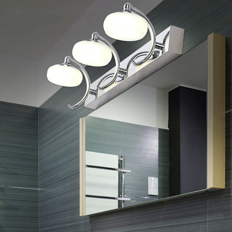 Arisha Moderne Laterne LED Wandleuchte Silber Bade/Schlafzimmer Metall Glas 2/3 Licht