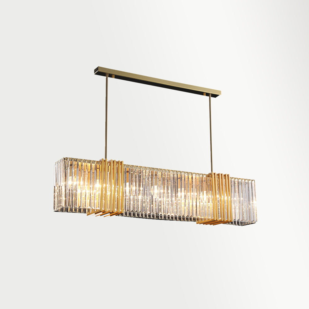 Kristy Vintage Rechteckig LED Pendelleuchte Gold Esszimmer/Bar Acryl&Metall