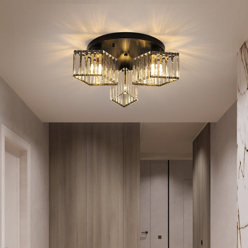 Arisha Modern Deckenleuchte Metall Kristall Wohnzimmer