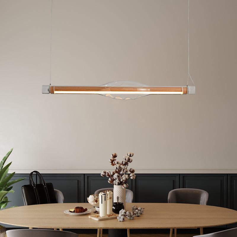 Arisha Modern LED Pendelleuchte Rot/Braun Wohn/Schlafzimmer Metall&Glas 121CM Lang