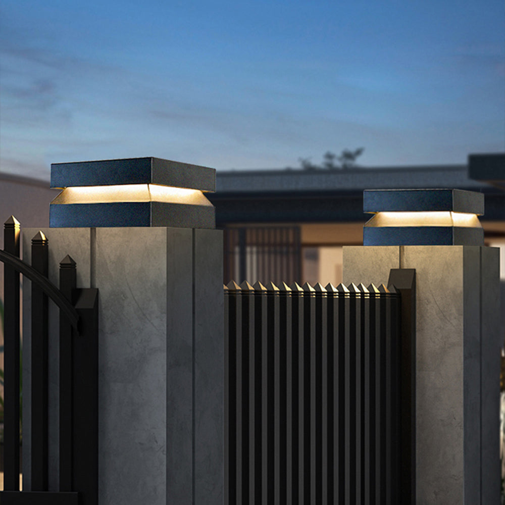 Ray Modern LED Außensokelleuchte Schwarz Garten/Balkon Solar