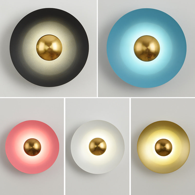 Valentina Minimalistisch Platte LED Innenbereich Wandleuchte Metall Hotel