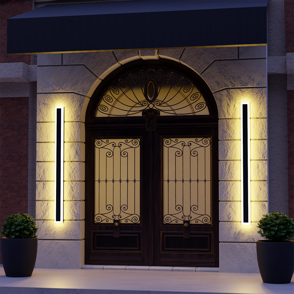 Edge Modern LED Außenwandleuchte Schwarz Metall Garten/Balkon