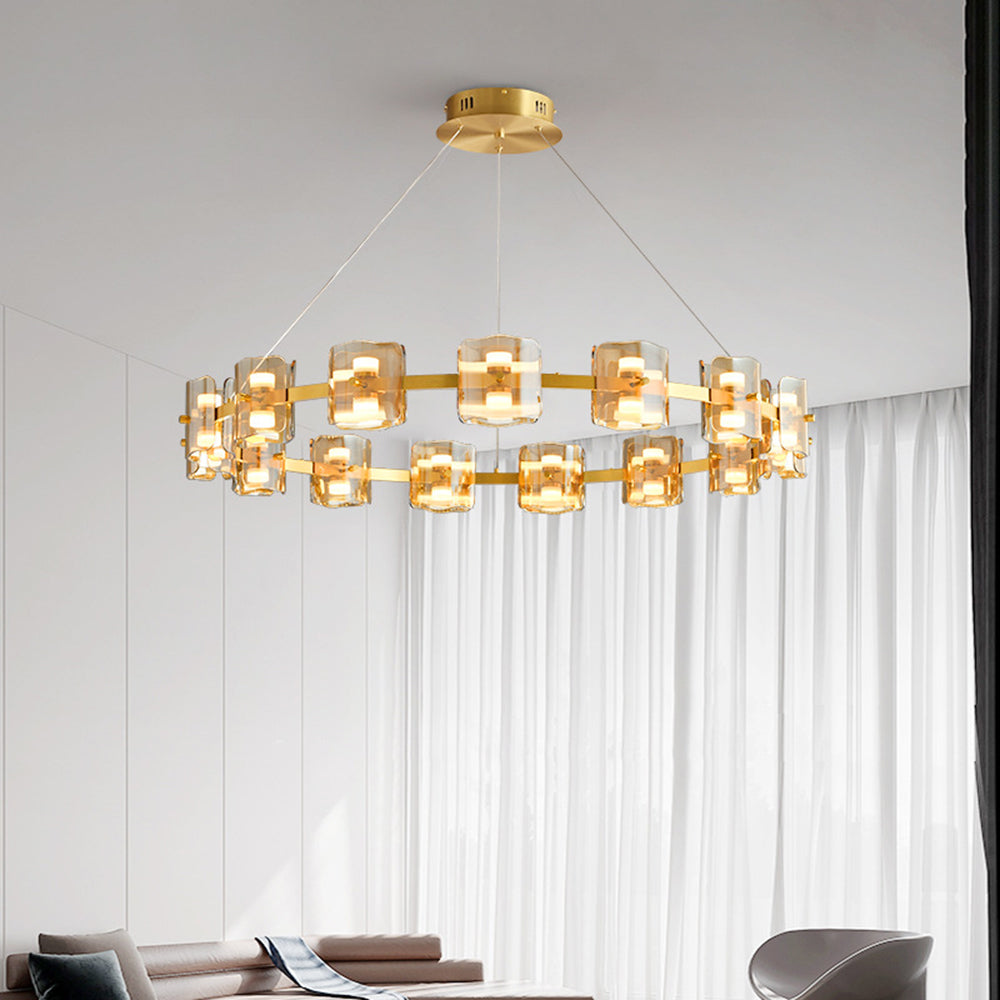Arisha Pendelleuchte Flammig 9/12/15 , Metall, Schwarz/Gold, Schlafzimmer/Esszimmr