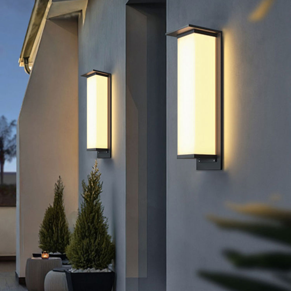 Ray Rechteck Solar Außenwandleuchte Metall Acryl Balkon Terrasse Flur