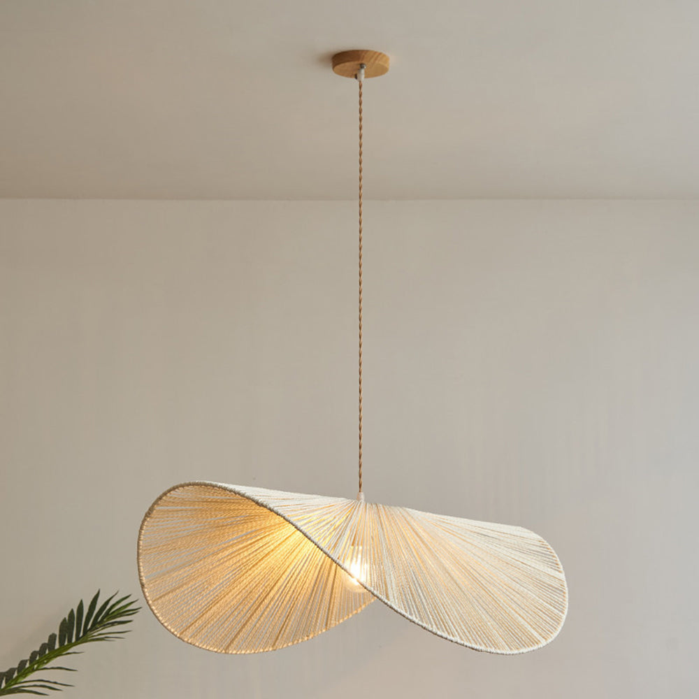 Muto Twine Modern LED Pendelleuchte Braun/Beige Durchmesser Metall/Rattan Schlafzimmer