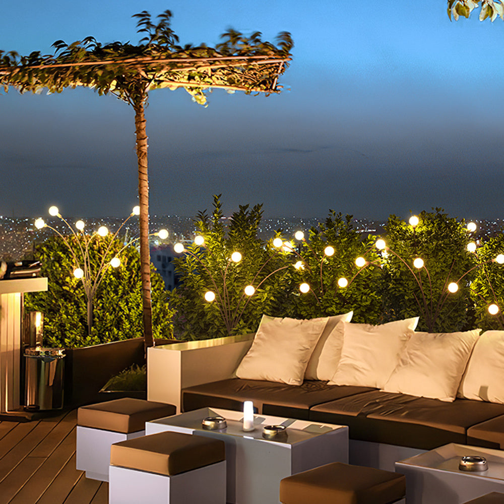 Ray Minimalistisch LED Außenleuchte Sputnik Schwarz, Garten/Balkon