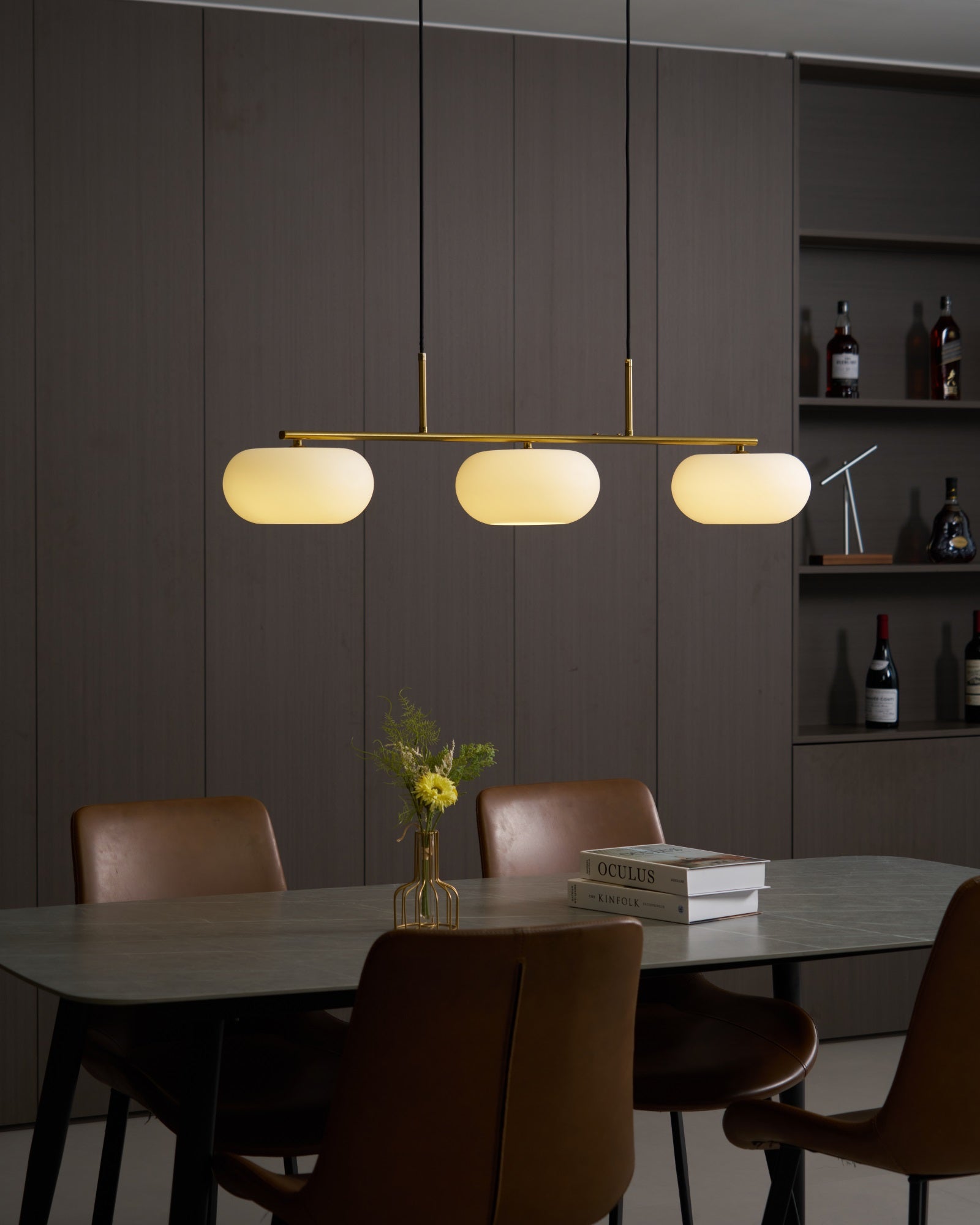 Lustra Pendelleuchte 3-Licht Kugelförmig Linear-Letslighting