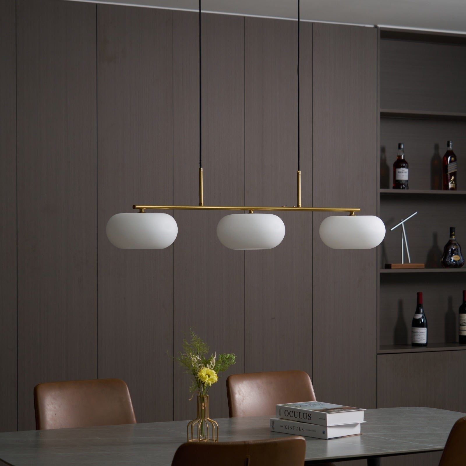 Candy Cremefarbene Cluster-Pendelleuchte 3-Flammig