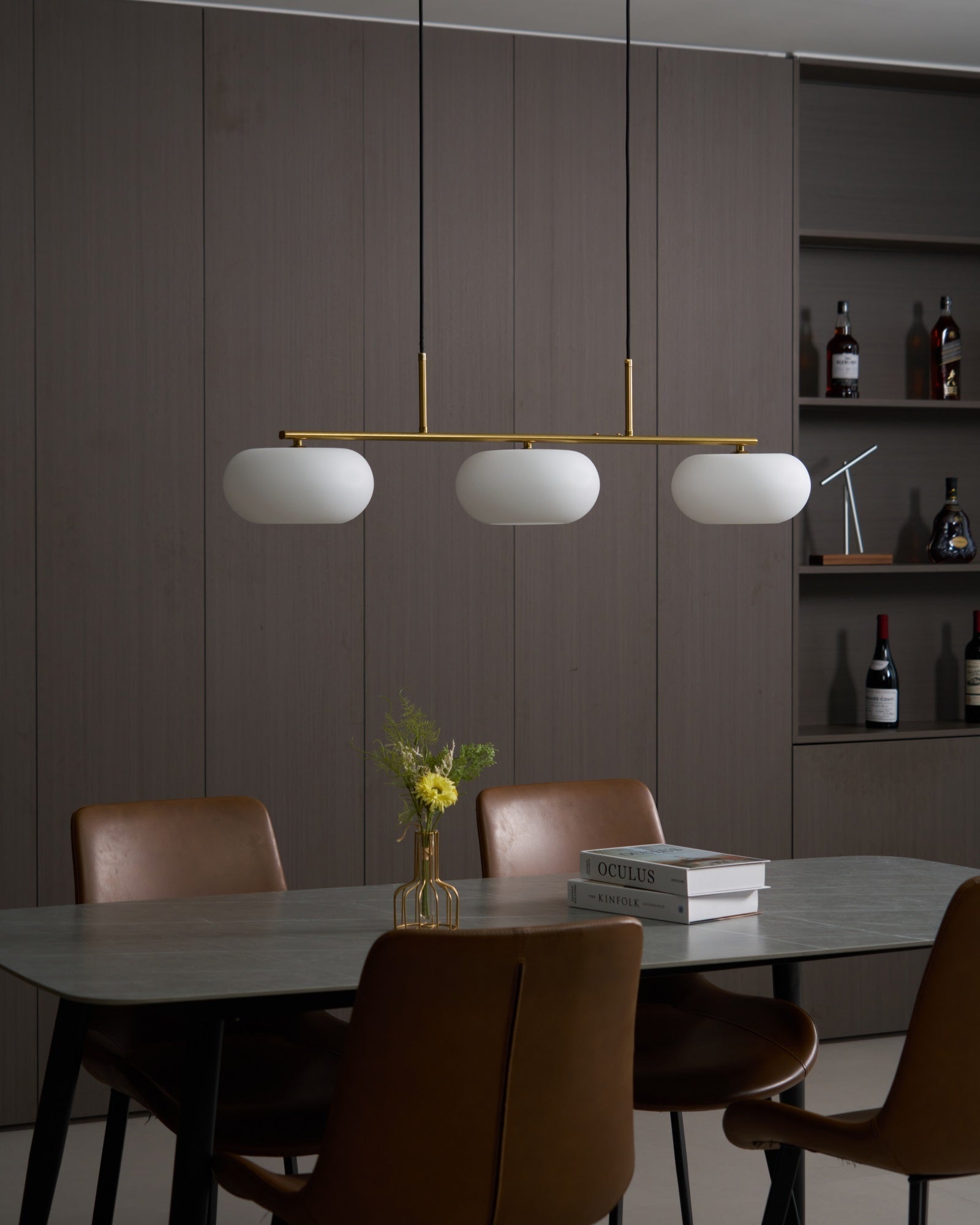 Lustra Pendelleuchte 3-Licht Kugelförmig Linear-Letslighting