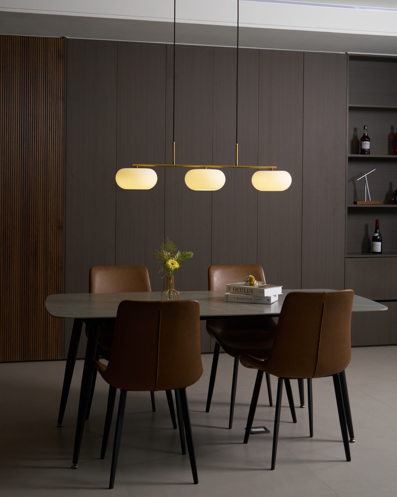 Lustra Pendelleuchte 3-Licht Kugelförmig Linear-Letslighting