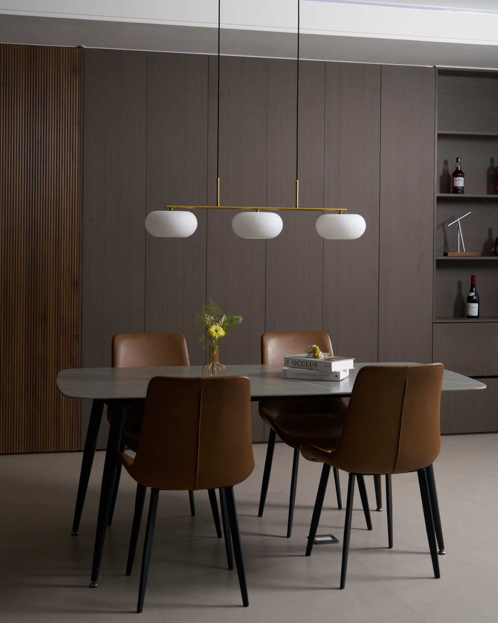 Lustra Pendelleuchte 3-Licht Kugelförmig Linear-Letslighting