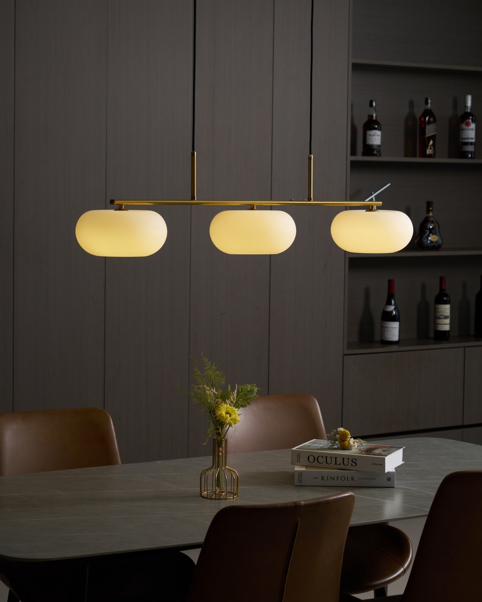Lustra Pendelleuchte 3-Licht Kugelförmig Linear-Letslighting