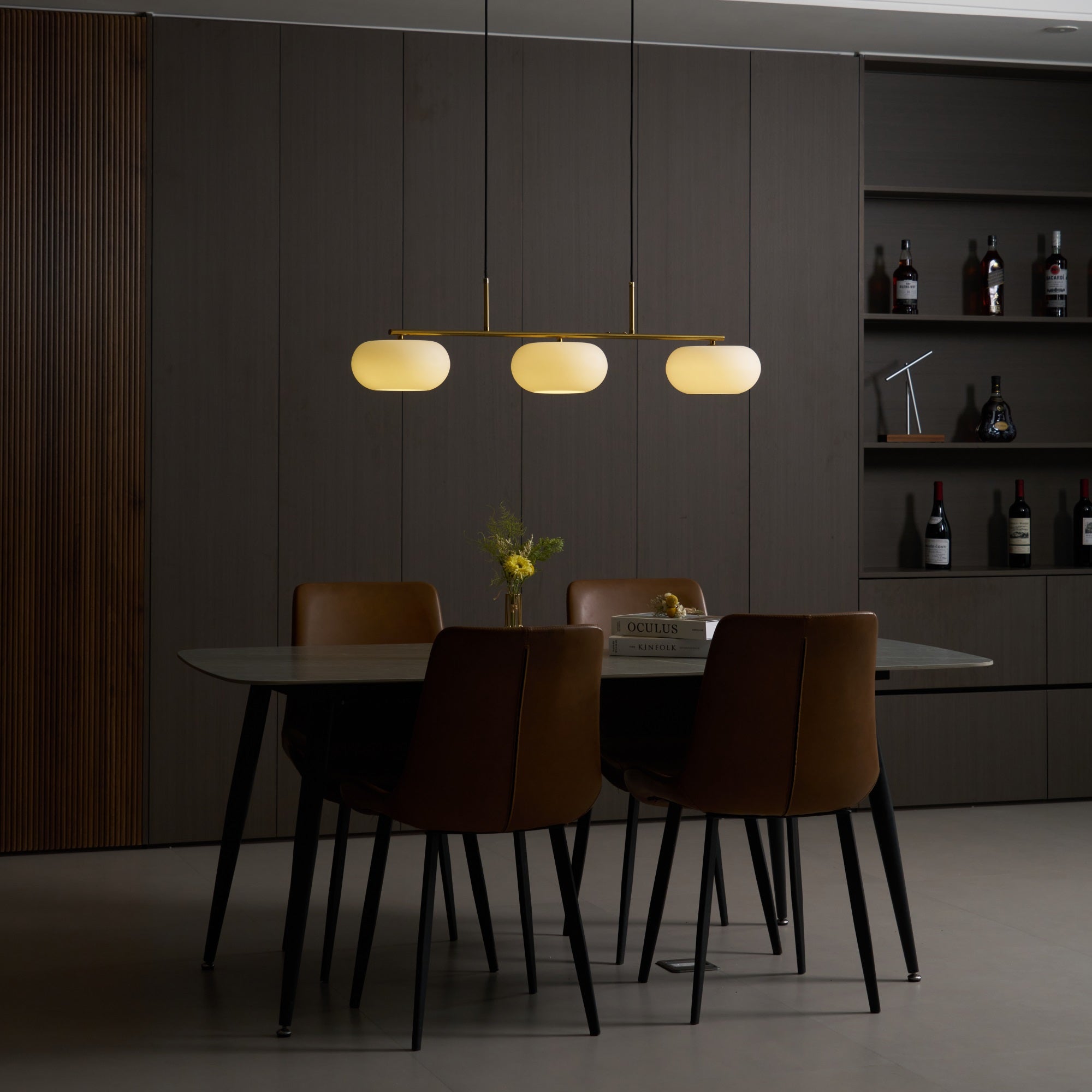 Candy Cremefarbene Cluster-Pendelleuchte 3-Flammig
