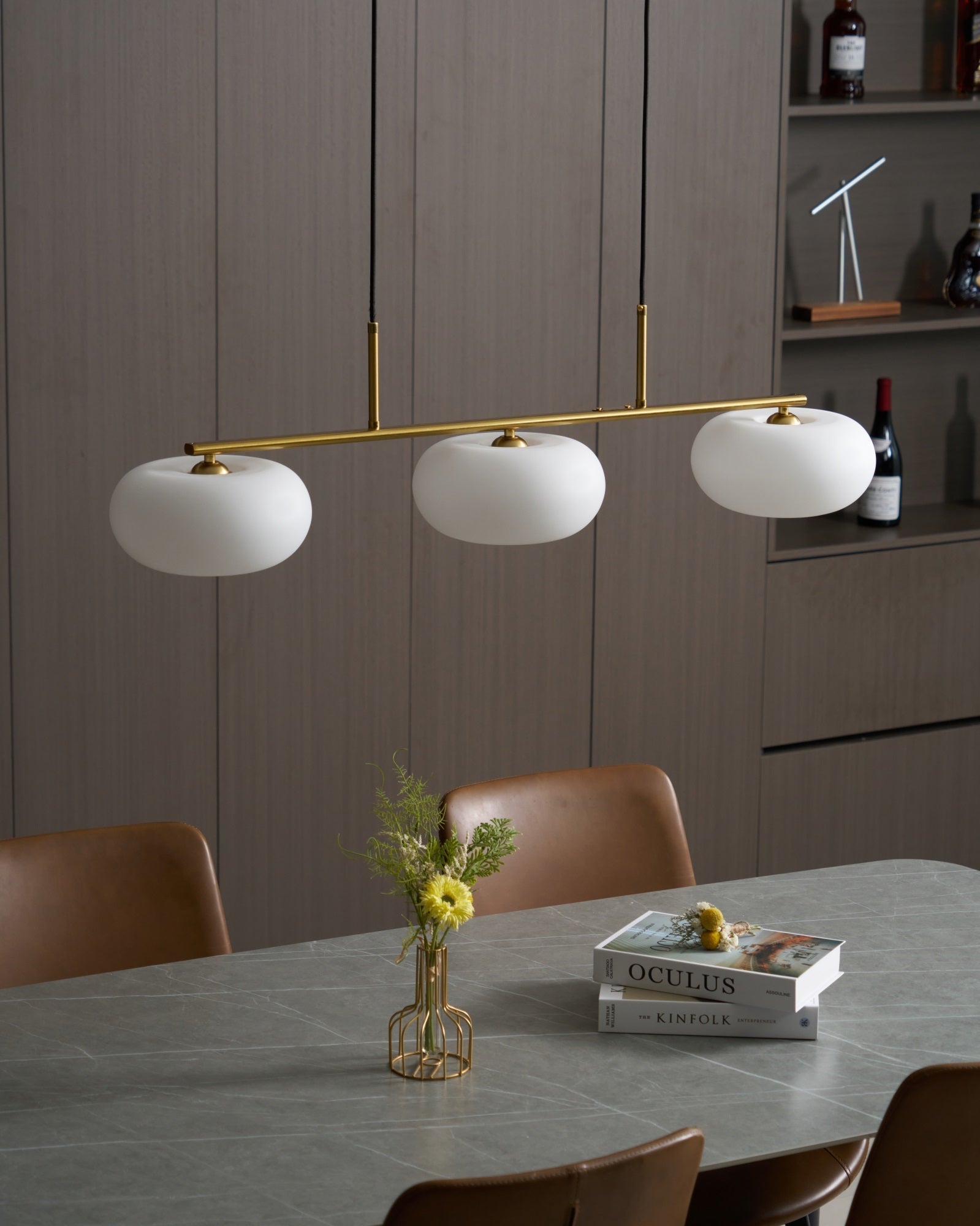 Lustra Pendelleuchte 3-Licht Kugelförmig Linear-Letslighting