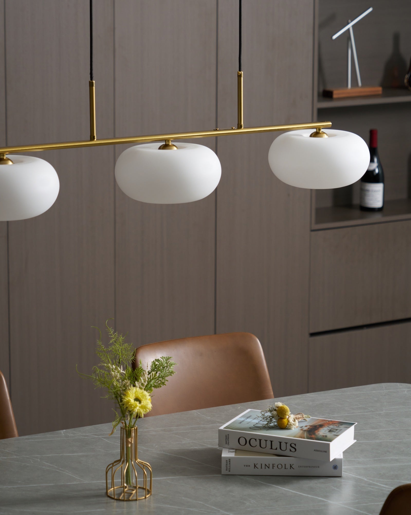 Lustra Pendelleuchte 3-Licht Kugelförmig Linear-Letslighting